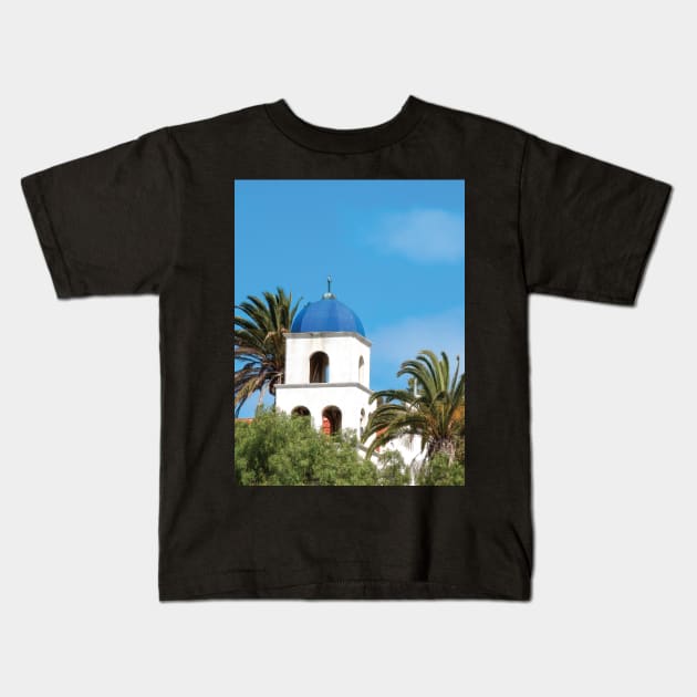 Iconic Blue Domed Church Tower San Diego California Kids T-Shirt by DPattonPD